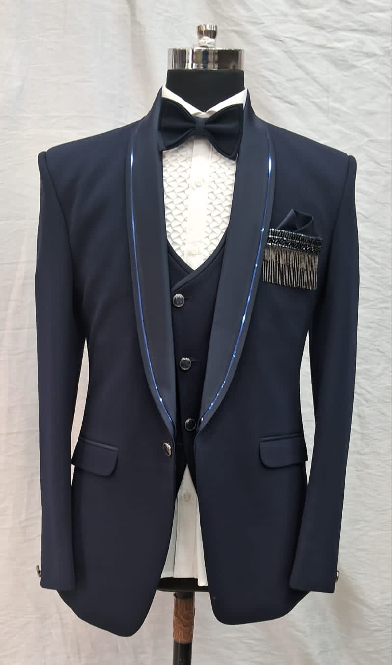 Decent Navy Blue Tuxedo Suit